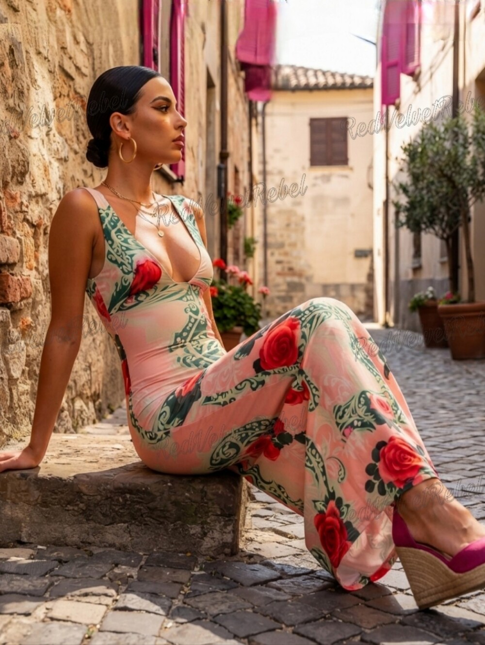 NWT Sexy Vibrant Romantic Floral Print Mesh Bodycon Maxi Dress Sz S